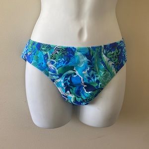 Ralph Lauren Blue Full Coverage Swimsuit Bikini Bottoms Separates 4/25 New